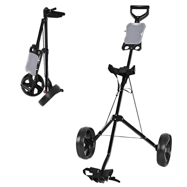 Folding Steel Golf Trolley with Scorecard Holder, 2 Wheels