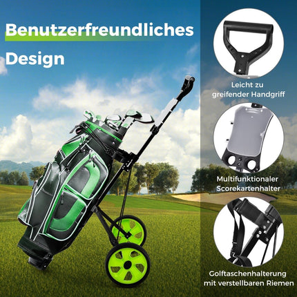 Folding Steel Golf Trolley with Scorecard Holder, 2 Wheels