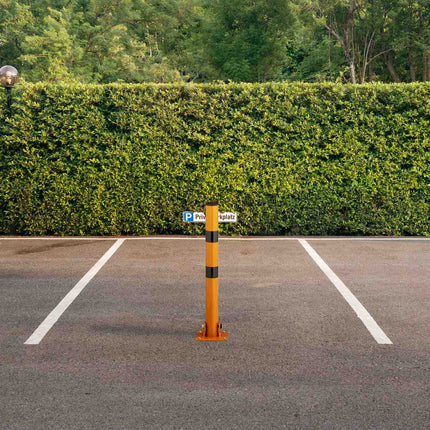 Folding Steel Parking Barrier Post, High Visibility
