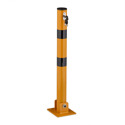 Folding Steel Parking Barrier Post, High Visibility