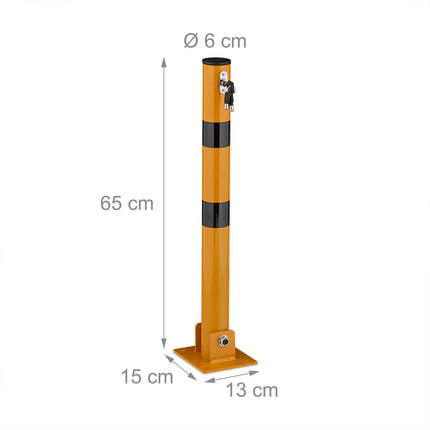 Folding Steel Parking Barrier Post, High Visibility