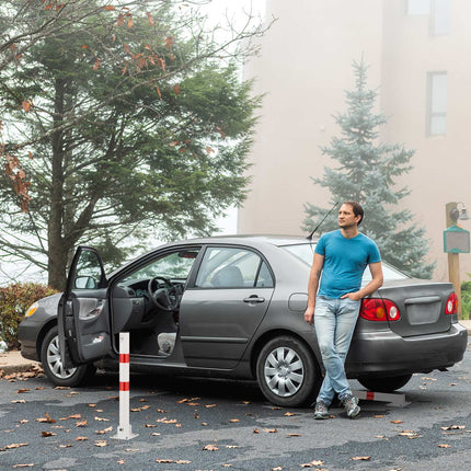 Folding Steel Parking Barrier Post, High Visibility