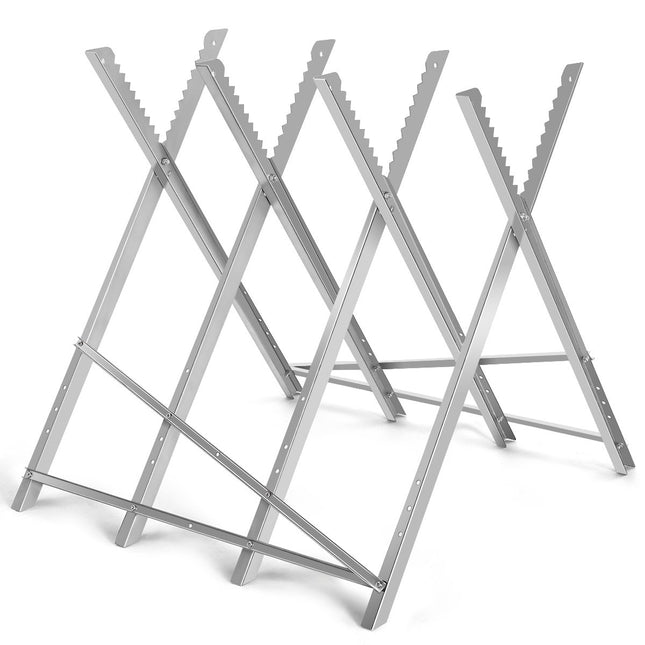Folding Steel Sawhorse, 100 kg Capacity, Portable Wood Cutting Stand