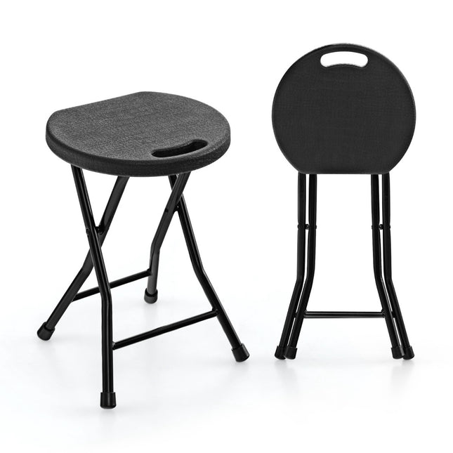 Folding Stool Set of 2, 18 In, Carry Handle, 330 lb
