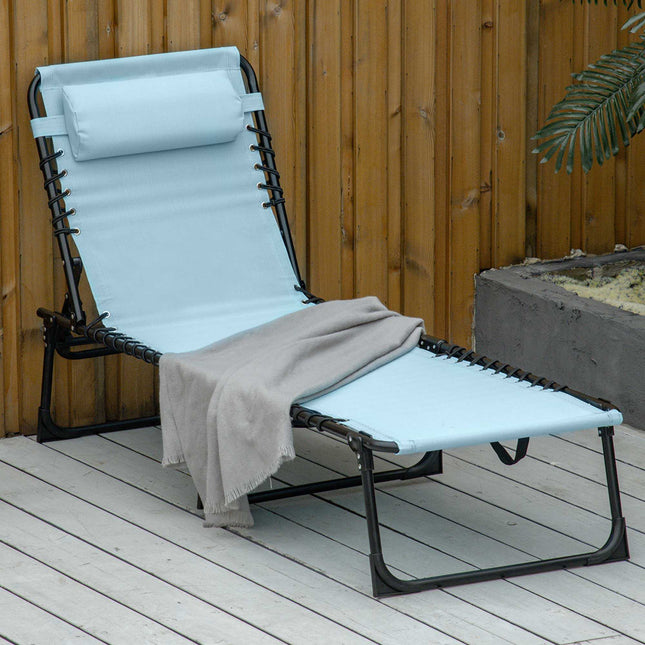 Folding Sun Lounger, Breathable Mesh, Metal Frame, 189x58x30 cm
