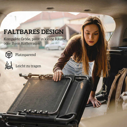 Folding Sun Lounger with Adjustable Backrest and Cushion