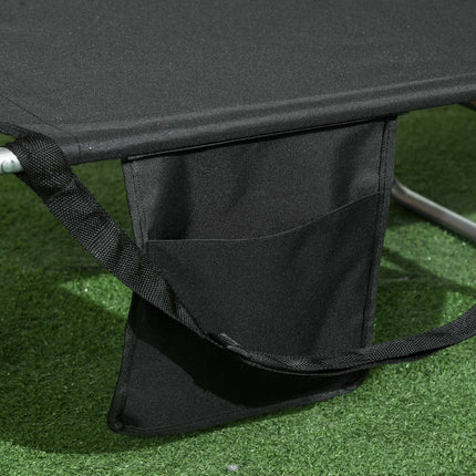 Folding Sun Lounger with Adjustable Backrest and Face Hole