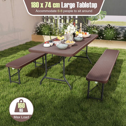 Folding Table 180 x 74 cm, HDPE Top, Safety Lock