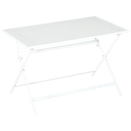 Metal folding table with umbrella hole - 110x70x70cm