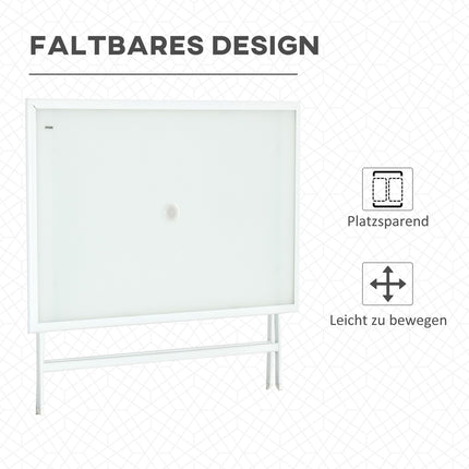 Metal folding table with umbrella hole - 110x70x70cm