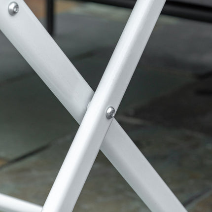 Metal folding table with umbrella hole - 110x70x70cm