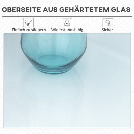 Metal folding table with umbrella hole - 110x70x70cm