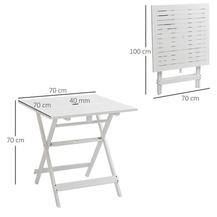 Folding side table with parasol holder, poplar wood, 70cm