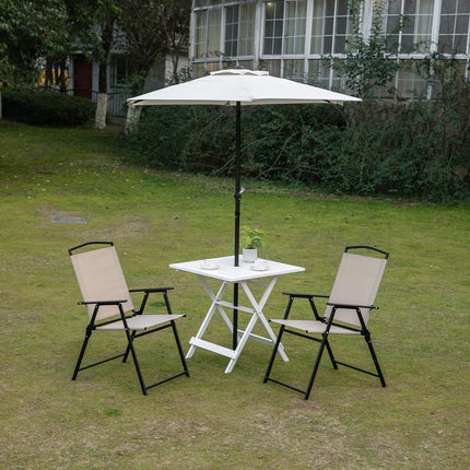 Folding side table with parasol holder, poplar wood, 70cm