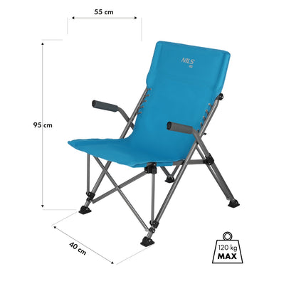 Folding Tourist Chair, Blue, Compact and Portable