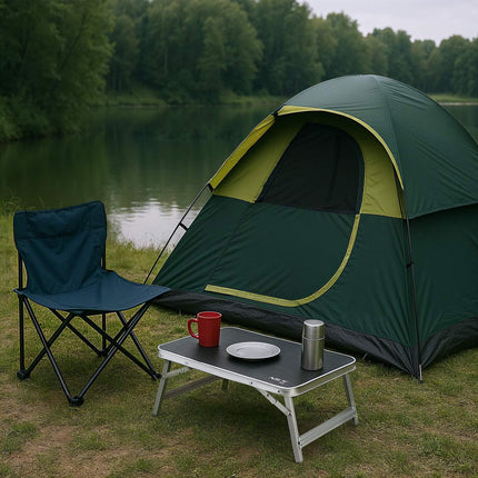 Folding Tourist Table, Low 50x30x20 cm, Grey