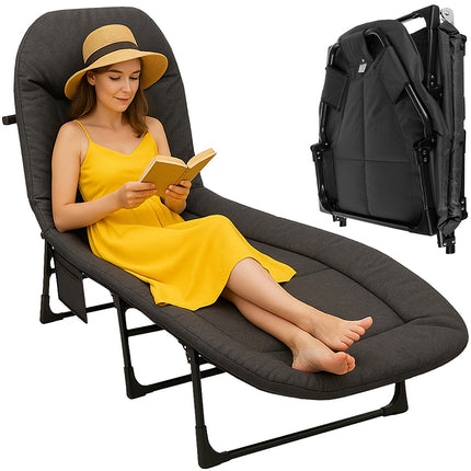 Folding Travel Bed with Mattress, 150kg Capacity