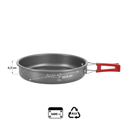 Folding Travel Frying Pan, 1.6L Capacity