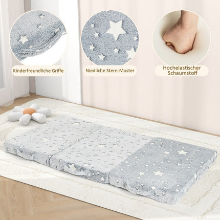 Folding Travel Mattress 60x120 cm, Glow-in-the-Dark Design