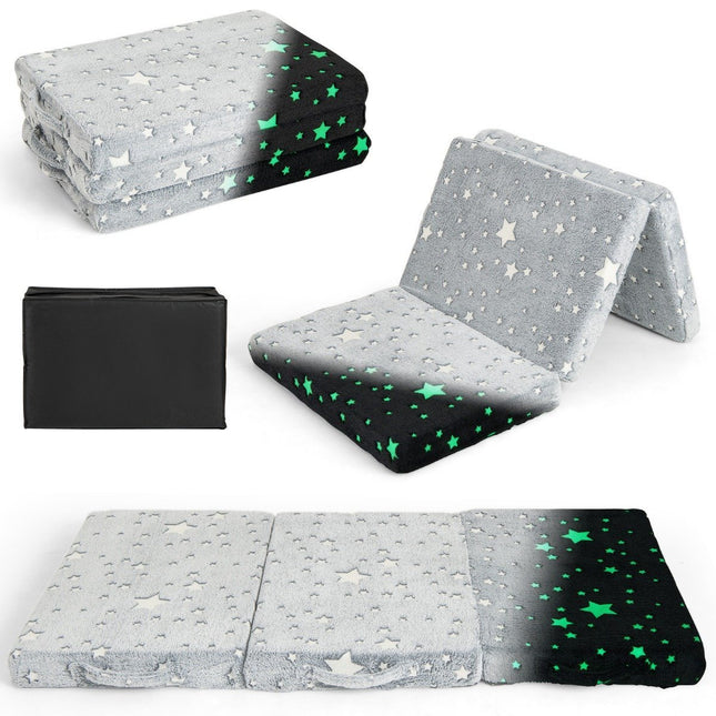Folding Travel Mattress 60x120 cm, Glow-in-the-Dark Design