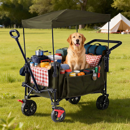 Folding Trolley with Canopy, 200L Capacity, 150kg Load