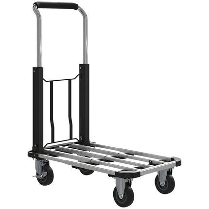 Folding Wagon, 150kg Capacity, Adjustable Handle, Black