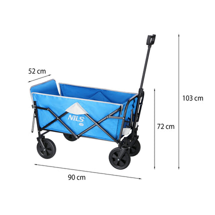 Folding Wagon, Blue-Gray, 125L Capacity