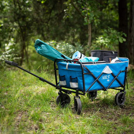 Folding Wagon, Blue-Gray, 125L Capacity