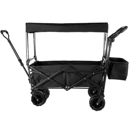 Folding Wagon Cart, 220 lb Capacity, Detachable Canopy