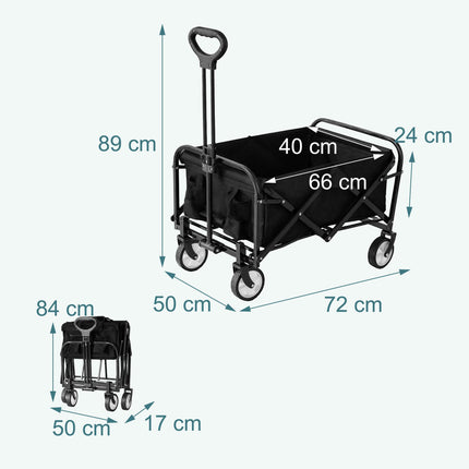 Folding Wagon for Beach, Camping, Shopping – Large Capacity