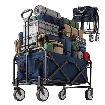 Folding Wagon with Adjustable Handle and Large Capacity