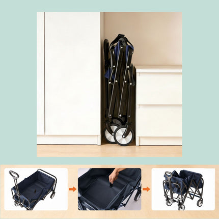 Folding Wagon with Adjustable Handle and Large Capacity