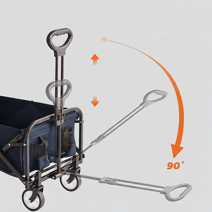 Folding Wagon with Adjustable Handle and Large Capacity