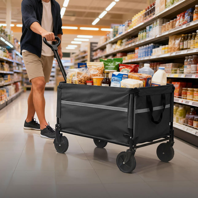 Folding Wagon with Tailgate – Waterproof, Compact Storage