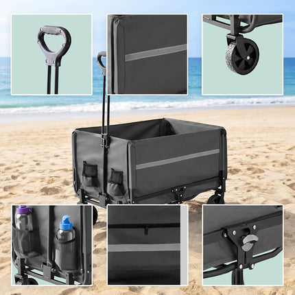 Folding Wagon with Tailgate – Waterproof, Compact Storage