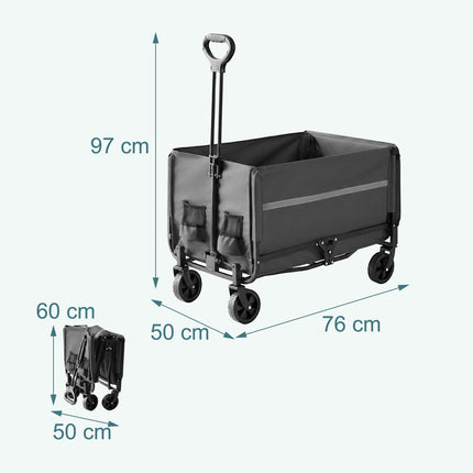 Folding Wagon with Tailgate – Waterproof, Compact Storage