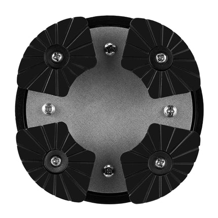 Folding Walking Cane, 4-Prong Pivoting Base, 8-Level Height, 250 lb, Black