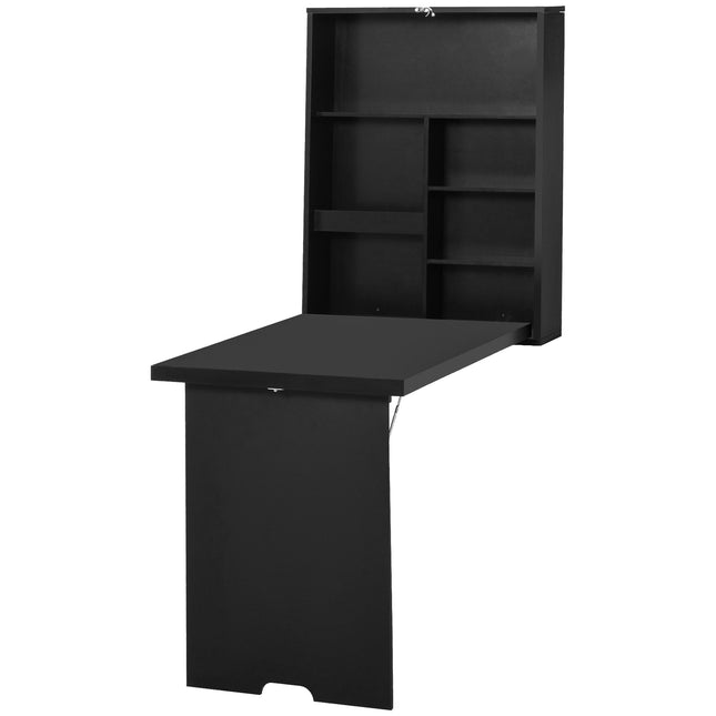 Folding Wall Desk with Blackboard, Black 60x94.5x147 cm