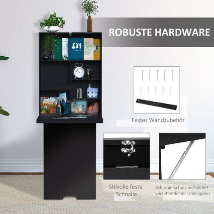 Folding Wall Desk with Blackboard, Black 60x94.5x147 cm