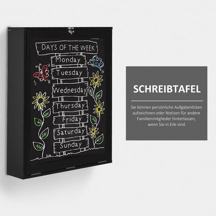 Folding Wall Desk with Blackboard, Black 60x94.5x147 cm
