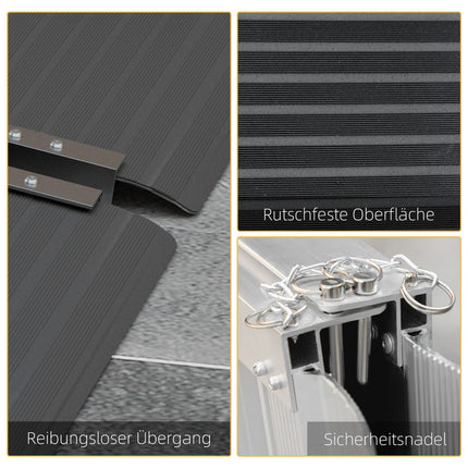 Folding Wheelchair Ramp, Non-Slip Surface, Portable Aluminum