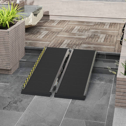 Folding Wheelchair Ramp, Non-Slip Surface, Portable Aluminum