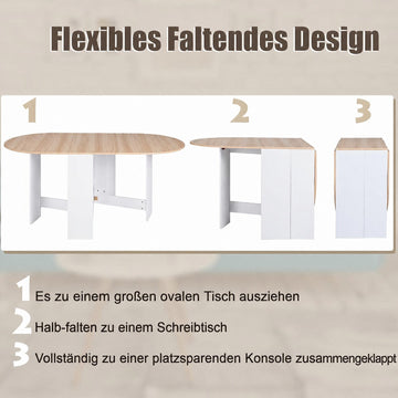 Folding White Table for 4-7 People, 163x80x75 cm