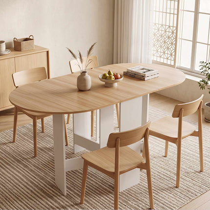 Folding White Table for 4-7 People, 163x80x75 cm