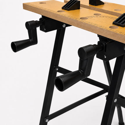 Folding Workbench with Clamping Jaws and Crank Adjustment, 100 kg Load