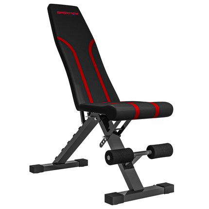 Folding Workout Bench, Adjustable Backrest & Seat, Black