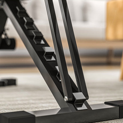 Folding Workout Bench, Adjustable Backrest & Seat, Black