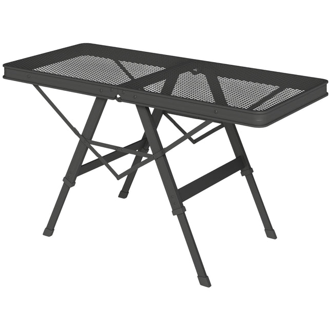 Folding aluminum camping table - Adjustable in height, 90x40.5 cm