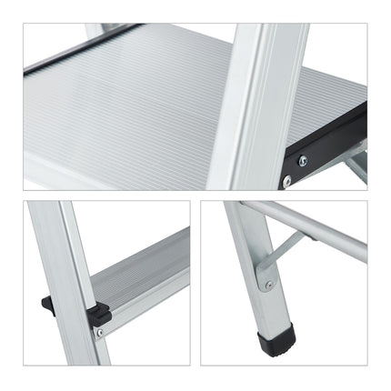 Folding aluminum stepladder