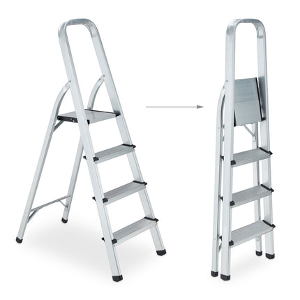 Folding aluminum stepladder